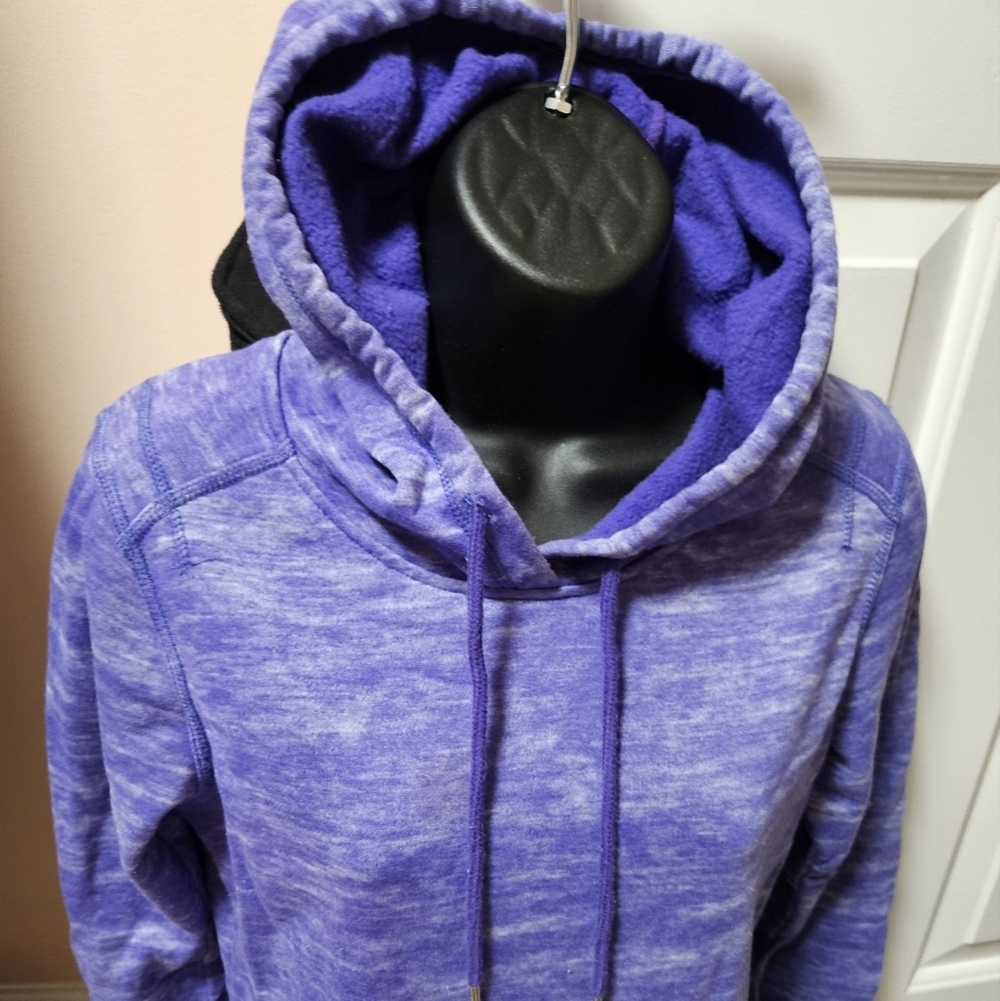 Casual Heathered Purple Hoodie - Picture 2 of 11